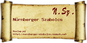 Nürnberger Szabolcs névjegykártya
