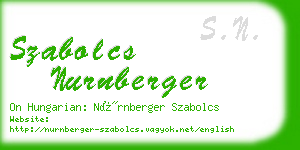 szabolcs nurnberger business card